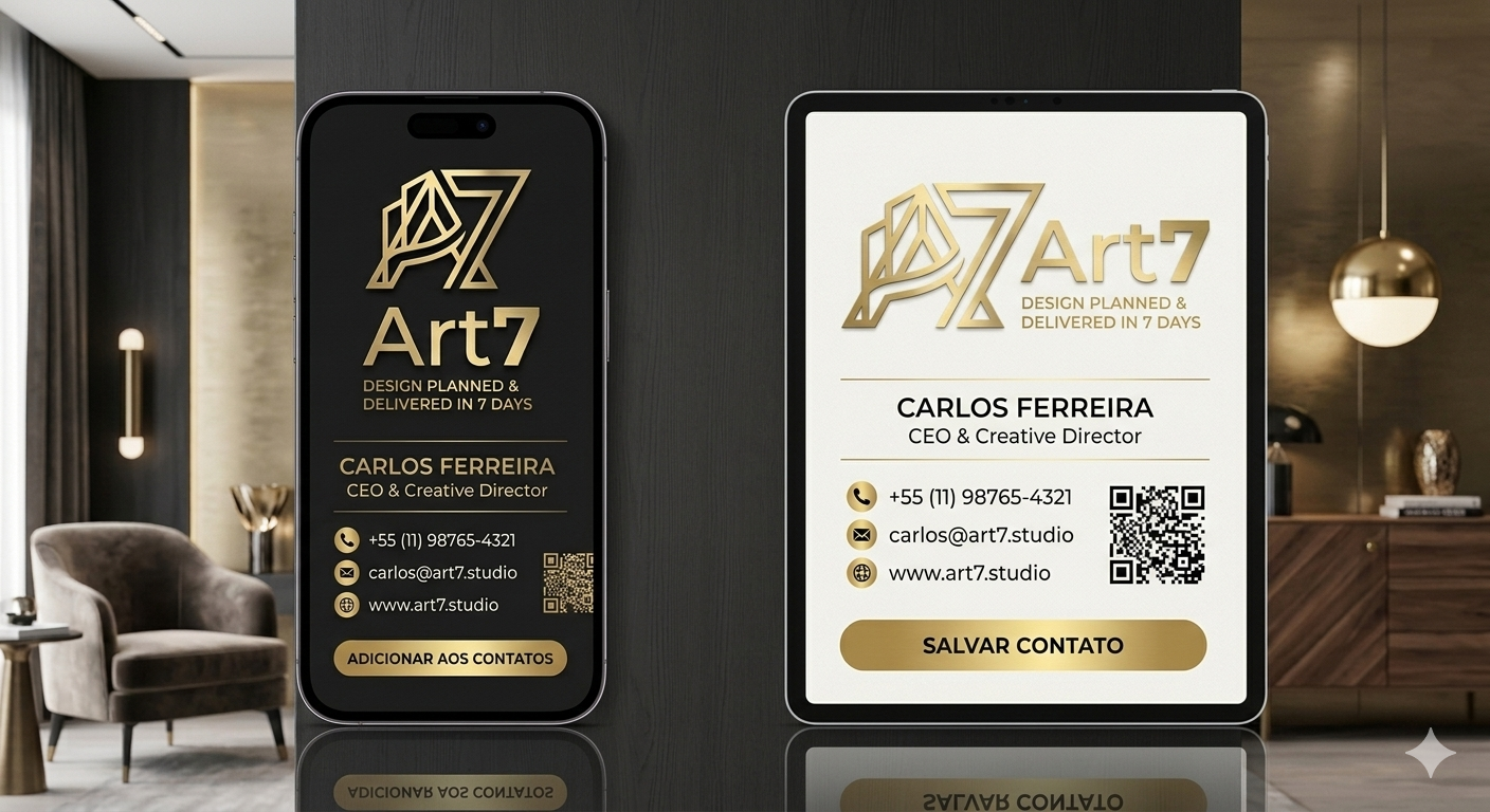 Identidade visual Art7 aplicada em cartão digital